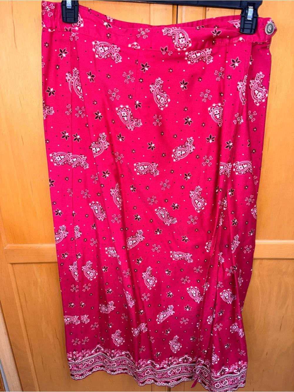 Maxi Skirt in Red Paisley Print